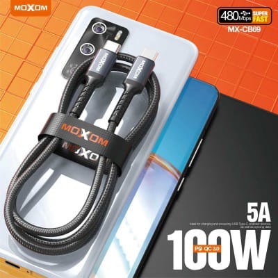 کابل شارژ سوپر فست MOXOM مدل MX-CB69 PD QC3.0