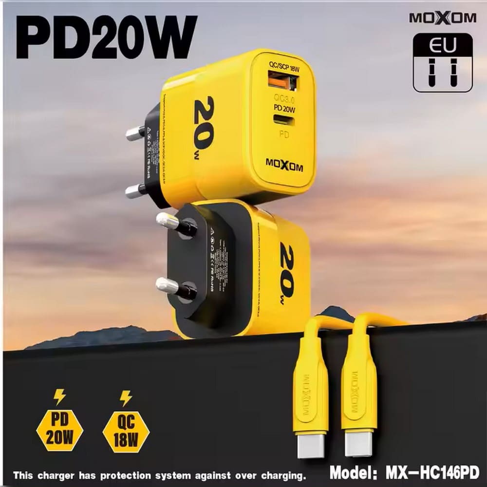 آداپتور شارژر موکسوم مدل MOXOM MX-HC146 PD 20W