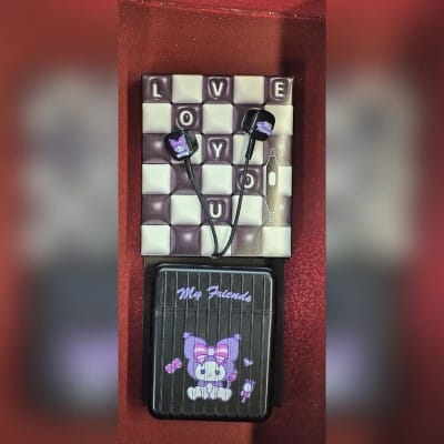 هندزفری عروسکی کيف دار xy-90love گربه کلاه بنفش